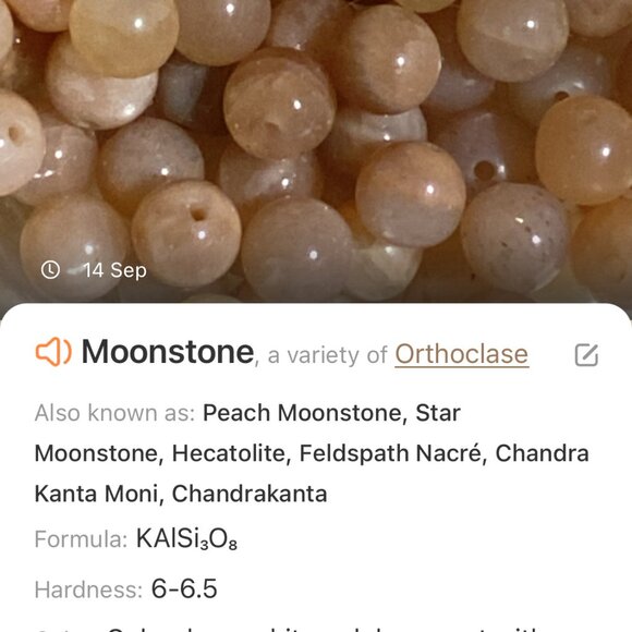 Peach Moonstone Bronze Cat on the Moon Necklace, Genuine Gemstone Beaded Choker - Picture 13 of 14